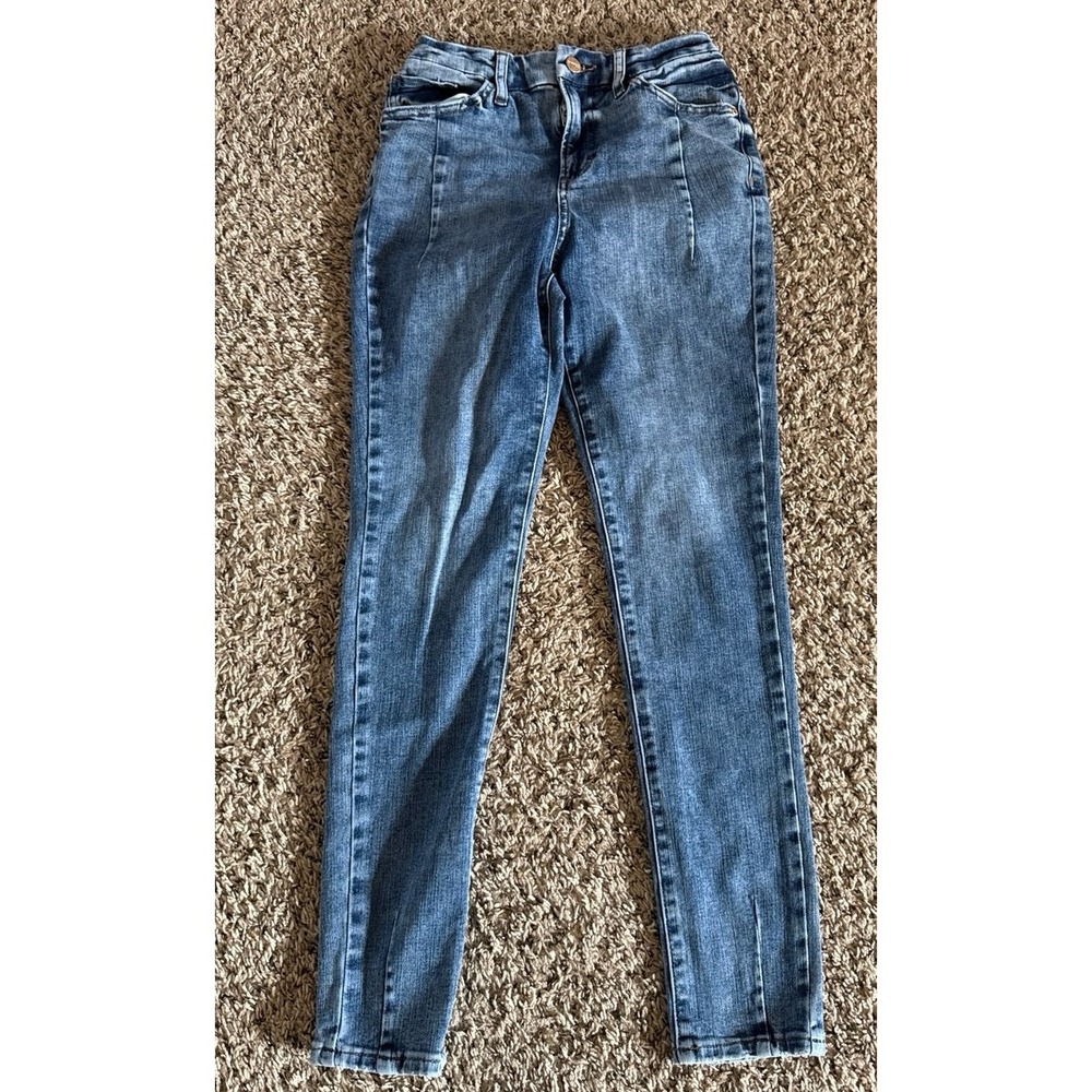 Express Women's Light Blue Skinny High-Rise Jeans Size 0/2/4